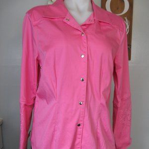 Koret Snap Front Floral Embroidered Shirt